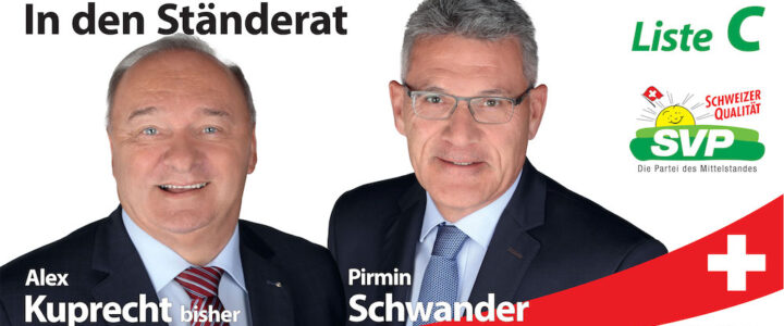 Frei und sicher, am 20.10.2019  SVP in den Ständerat wählen!